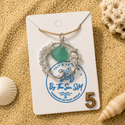 Genuine Caribbean Sea Glass Necklace, Ocean Pendant, Silver Coastal Jewelry, Beach Necklace, Saint Martin Sea Glass, Nautical Gift