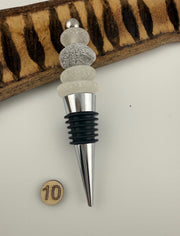 Caribbean Sea Glass Wine Bottle Stopper, Coastal Hostess Gift, Handmade Beach House Decor