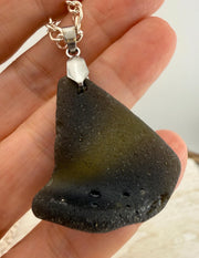 Rare Trio Pirate Sea Glass Necklaces – Authentic Caribbean Sea Glass Pendants, Unisex Stainless Steel Jewelry