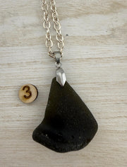 Rare Trio Pirate Sea Glass Necklaces – Authentic Caribbean Sea Glass Pendants, Unisex Stainless Steel Jewelry
