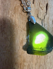 Rare Trio Pirate Sea Glass Necklaces – Authentic Caribbean Sea Glass Pendants, Unisex Stainless Steel Jewelry
