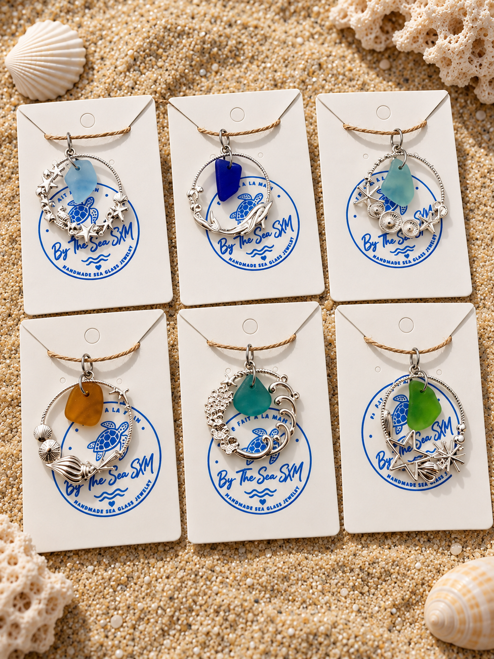 Genuine Caribbean Sea Glass Necklace, Ocean Pendant, Silver Coastal Jewelry, Beach Necklace, Saint Martin Sea Glass, Nautical Gift
