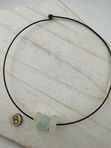 Vintage Mermaid Sea Glass Choker – Authentic Caribbean Sea Glass Necklace - Unique Beach Jewelry