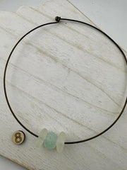 Vintage Mermaid Sea Glass Choker – Authentic Caribbean Sea Glass Necklace - Unique Beach Jewelry