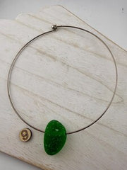 Vintage Mermaid Sea Glass Choker – Authentic Caribbean Sea Glass Necklace - Unique Beach Jewelry