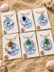 Genuine Caribbean Sea Glass Necklace, Ocean Pendant, Silver Coastal Jewelry, Beach Necklace, Saint Martin Sea Glass, Nautical Gift