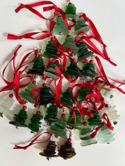 Handmade Sea Glass Christmas Tree Ornament – Caribbean Holiday Decor