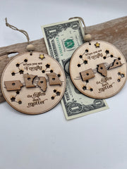 Personalized Wooden Family Ornament, Across the Miles (Christmas) Gift