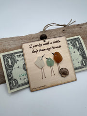 Personalized Sea Glass Bird Ornament – Engraved Friendship (Christmas) Gift
