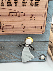 Sea Glass Angel Framed Art, Hark the Herald Christmas Carol