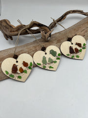 Sea Glass Bird Family Ornament, Baby's First Christmas Keepsake, New Baby Gift, Welcome to the World Little One