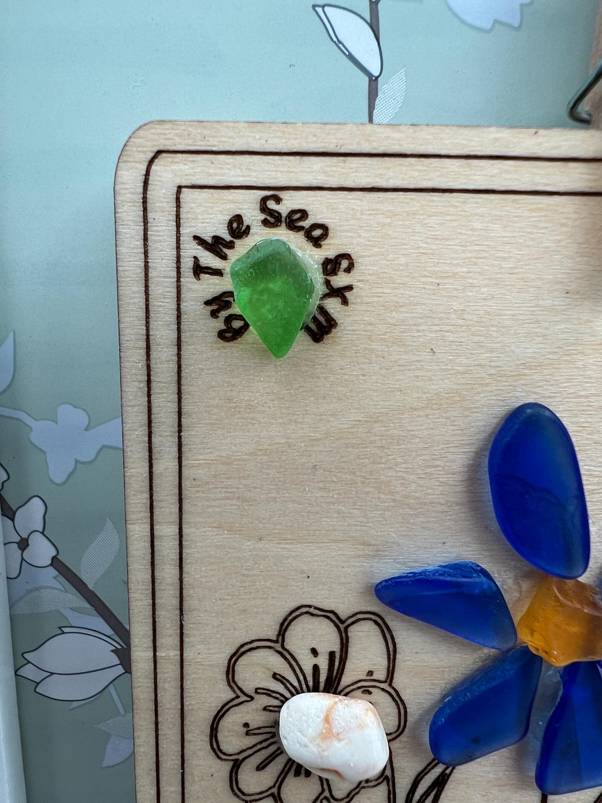 Genuine Sea Glass Friendship Flowers – Handmade Coastal Shadow Box Gift