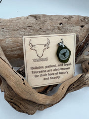 Engraved Zodiac Sea Glass Pendant: Caribbean Astrology BFF Birthday Gift