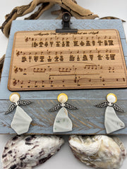 Sea Glass Angel Framed Art, Hark the Herald Christmas Carol