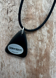 Engraved Sea Glass Pendant Necklace: SXMorBust Logo, Waterproof
