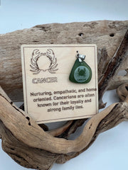 Engraved Zodiac Sea Glass Pendant: Caribbean Astrology BFF Birthday Gift