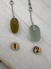 Caribbean Smoke Sea Glass Necklace: Rare Beach Glass Pendant