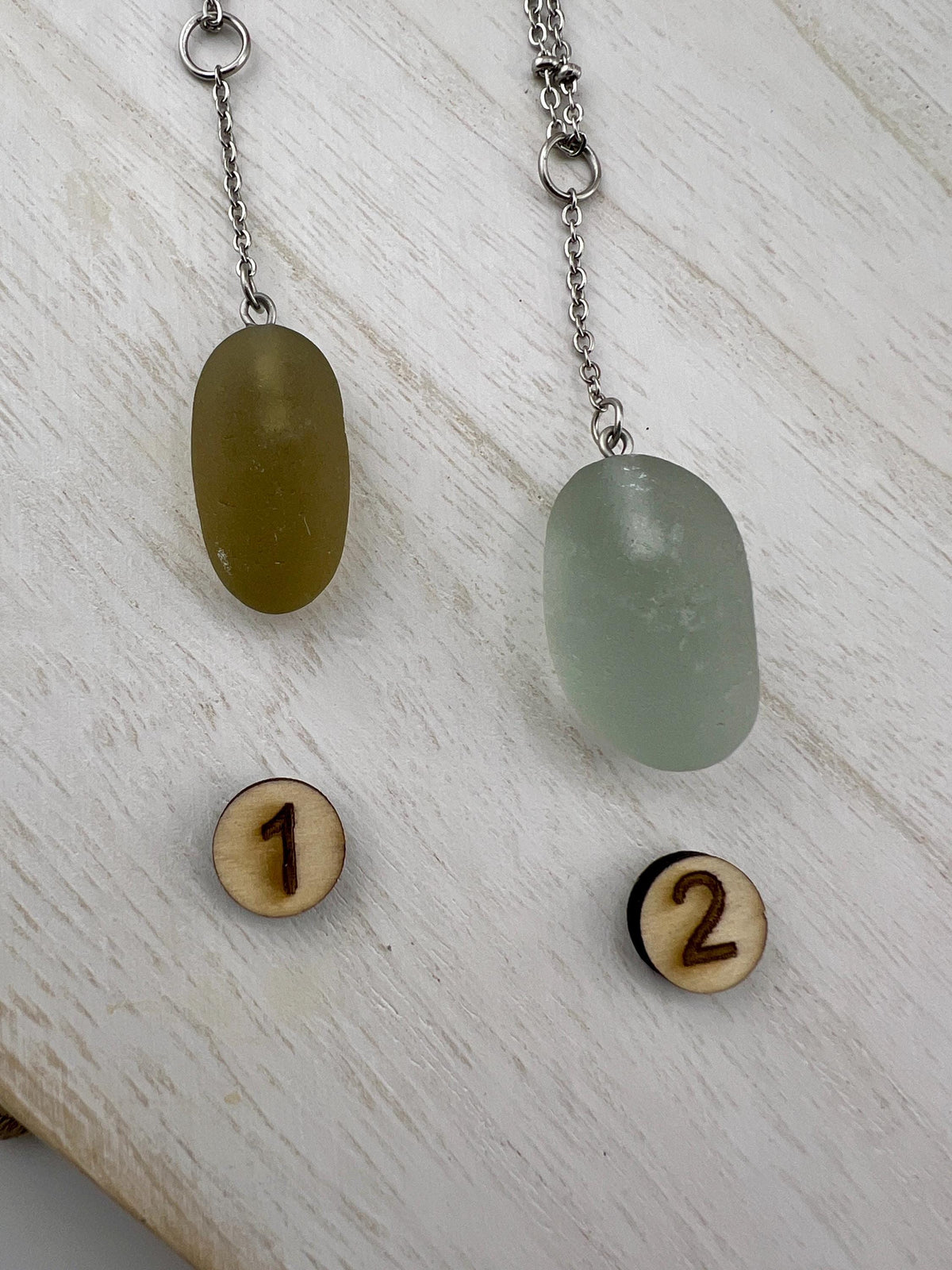 Caribbean Smoke Sea Glass Necklace: Rare Beach Glass Pendant