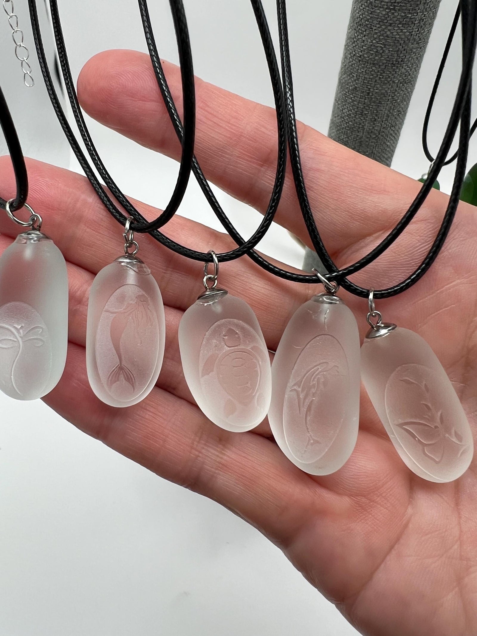 Choose Your Engraved Sea Glass Necklace, Authentic Caribbean Sea Glass Pendant, Beach Glass Jewelry, Coastal Gift