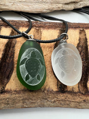 Choose Your Engraved Sea Glass Necklace, Authentic Caribbean Sea Glass Pendant, Beach Glass Jewelry, Coastal Gift