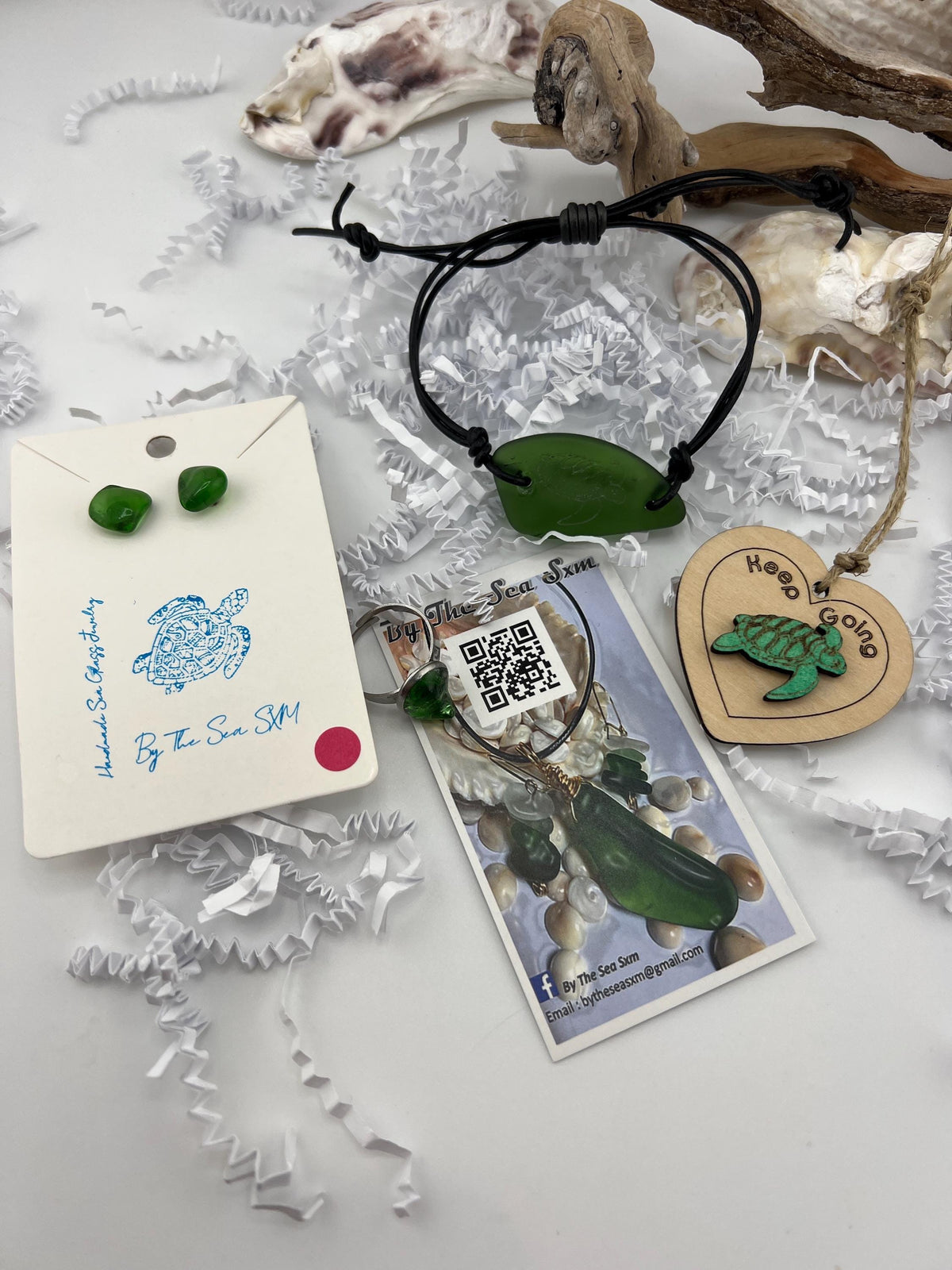 Mystery Sea Glass Gift Bag, Caribbean Treasures, Handmade Jewelry