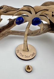 Cobalt Blue Sea Glass Earrings: Caribbean Treasures, Hypoallergenic Steel