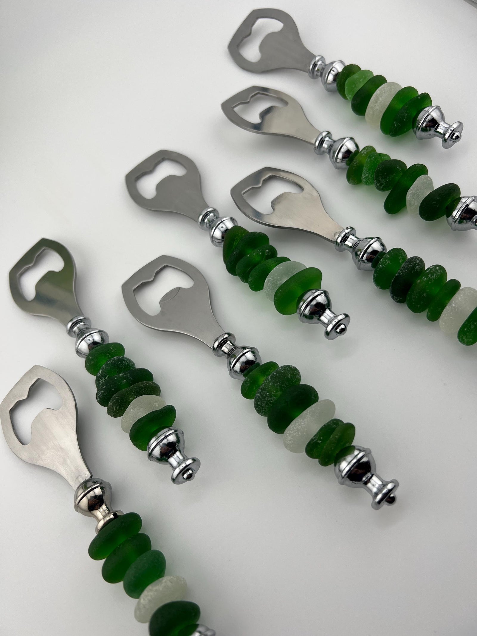 Personalized Sea Glass Bottle Opener: Handcrafted Caribbean Barware Unique Friend Christmas Gift
