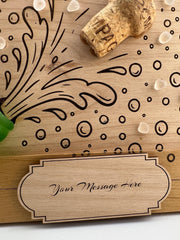 Personalized Champagne Cork Frame, Caribbean Sea Glass, Wedding Gift