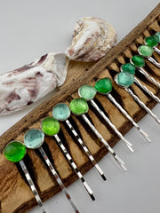 Sea Glass Mermaid Hairpin: Beach Wedding Barrette - Caribbean friend, BFF Gift