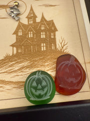Halloween Haunted House Decor, Sea Glass Ghost Wall Art, Spooky Shadow Box, Coastal Halloween Decor, Handmade Sea Glass Art