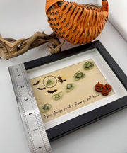 Halloween Sea Glass Ghost Decor, Glow in the Dark Ghost Shadow Box, Spooky Coastal Halloween Decor, Sea Glass Art