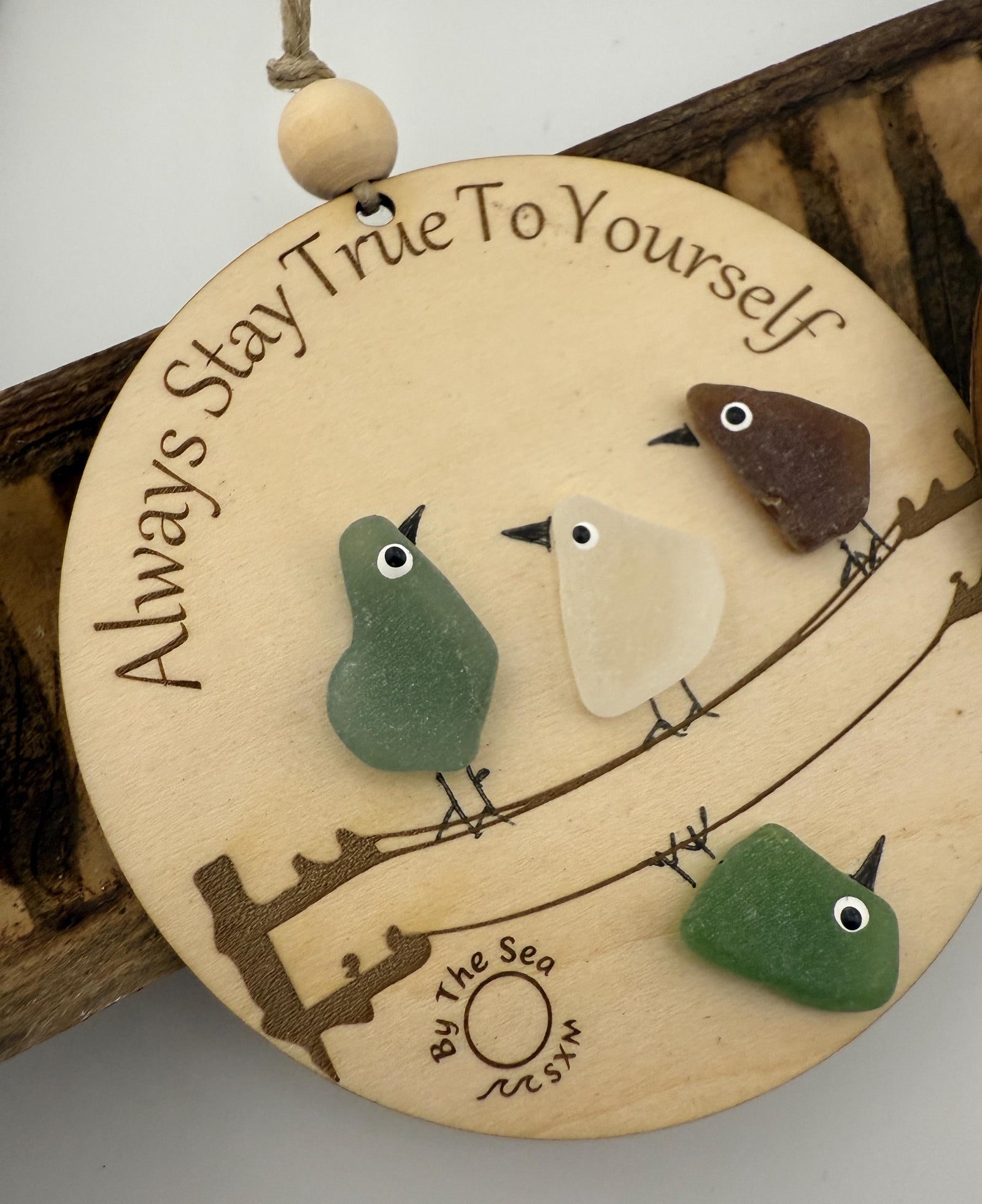Sea Glass Bird Ornament – Coastal Art, Recycled Glass, Inspirational Gift