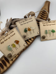 Personalized Sea Glass Bird Ornament – Engraved Friendship (Christmas) Gift