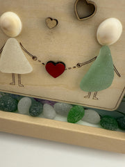 True Friendship Frame – 5x7 Sea Glass Keepsake with Quote, Handmade Personalized Gift for Best Friend, Long Distance or Farew