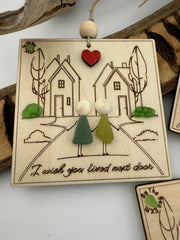 Sea Glass Friendship Plaque: Custom Engraved Wood Friend (Christmas) Gift Ornament