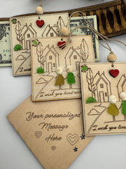 Sea Glass Friendship Plaque: Custom Engraved Wood Friend (Christmas) Gift Ornament