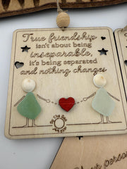 Sea Glass Friendship Plaque: Custom BFF Engraved Keepsake (Christmas) Ornament