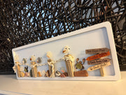 Sea Glass Shorebirds on Driftwood Pier, Handmade Coastal Beach Art, Nautical Wall Decor, NOW Available in 5” x 8” or 5” x 14”