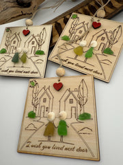Sea Glass Friendship Plaque: Custom Engraved Wood Friend (Christmas) Gift Ornament