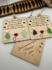 Sea Glass Friendship Plaque: Custom BFF Engraved Keepsake (Christmas) Ornament