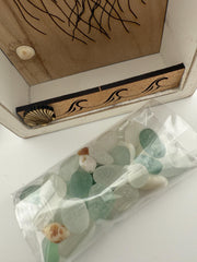 Rustic Shadow Box Jellyfish Art: Sea Glass, Shells & Poetic Quote