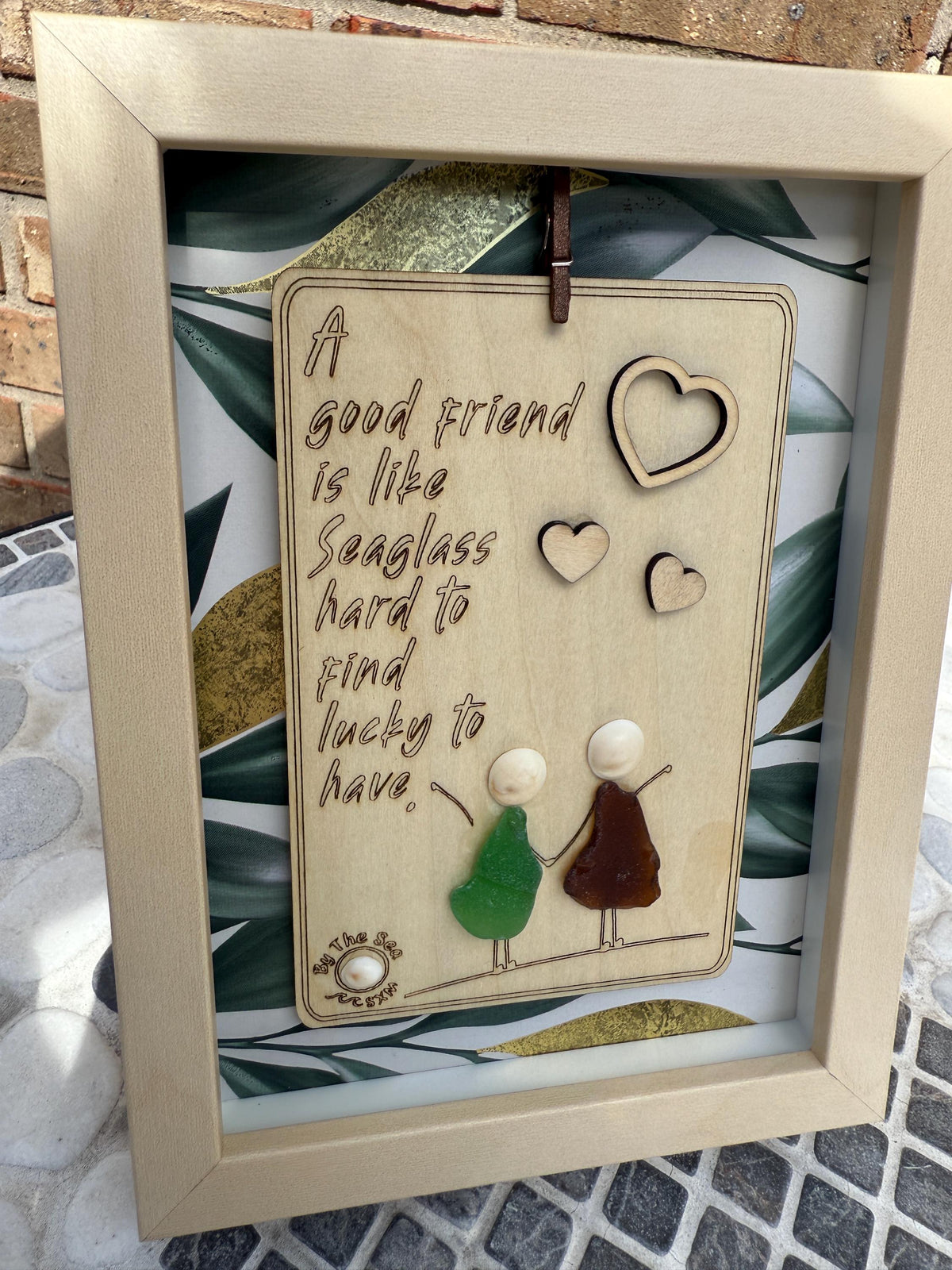 Sea Glass Friend Gift, Coastal Shelf Decor, Beach House Tabletop Decor, Handmade Friendship Keepsake