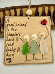 Sea Glass Friendship Ornament | A Friend Like Sea Glass | Best Friend Gift | Beach Lover Gift | Personalized Friendship Keeps