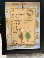 Sea Glass Friend Gift, Coastal Shelf Decor, Beach House Tabletop Decor, Handmade Friendship Keepsake