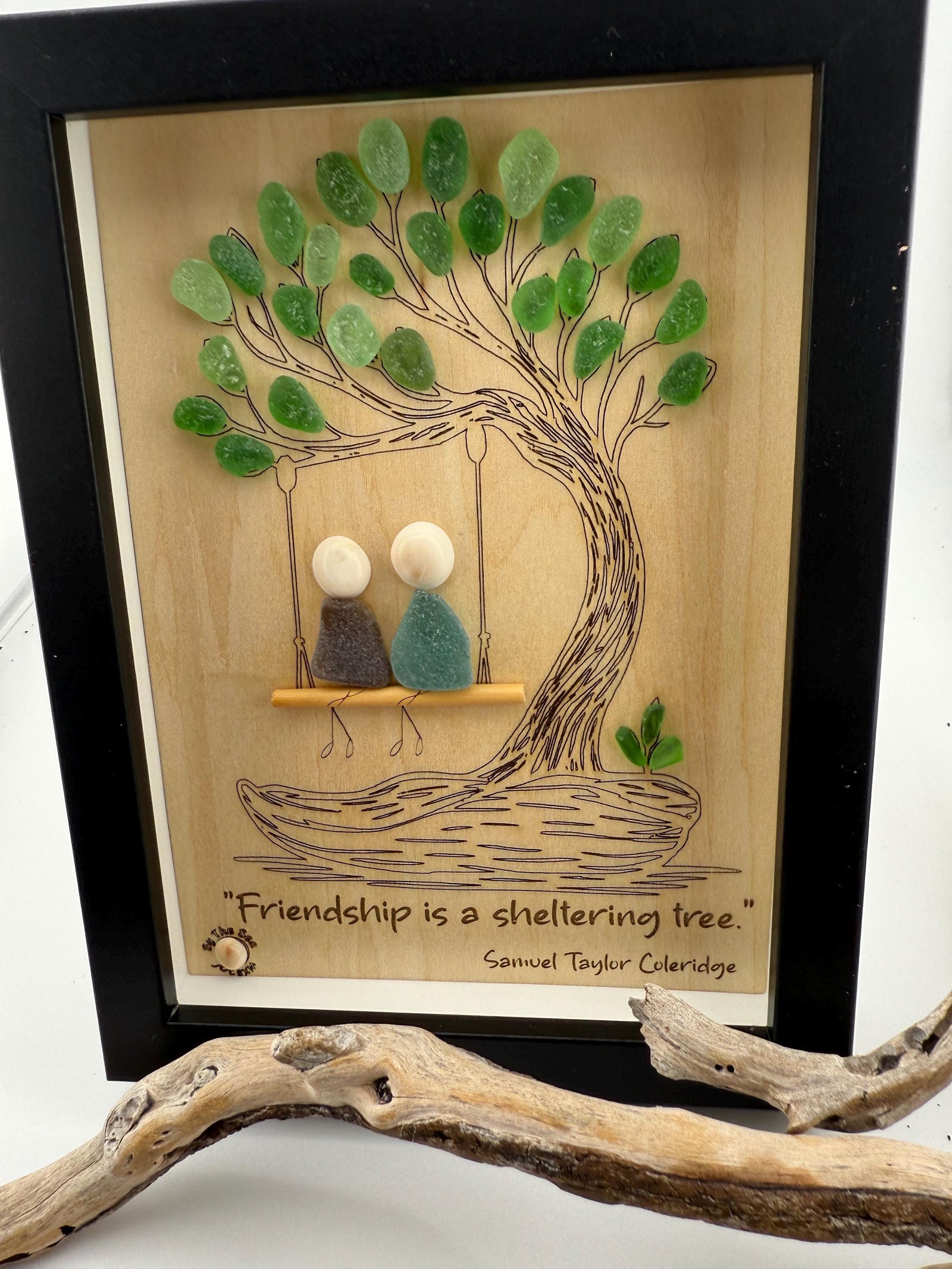 NEW Sea Glass Friendship Tree Art: Handmade Coastal Decor, Personalized Sea Glass  Friendship Gift