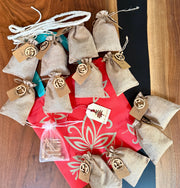 Christmas Advent Calendar, 12-Day Holiday Countdown, Handmade Sea Glass Ornaments, Festive Gift Set