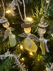 Sea Glass Angel Christmas Ornament:  Coastal Beach Decor