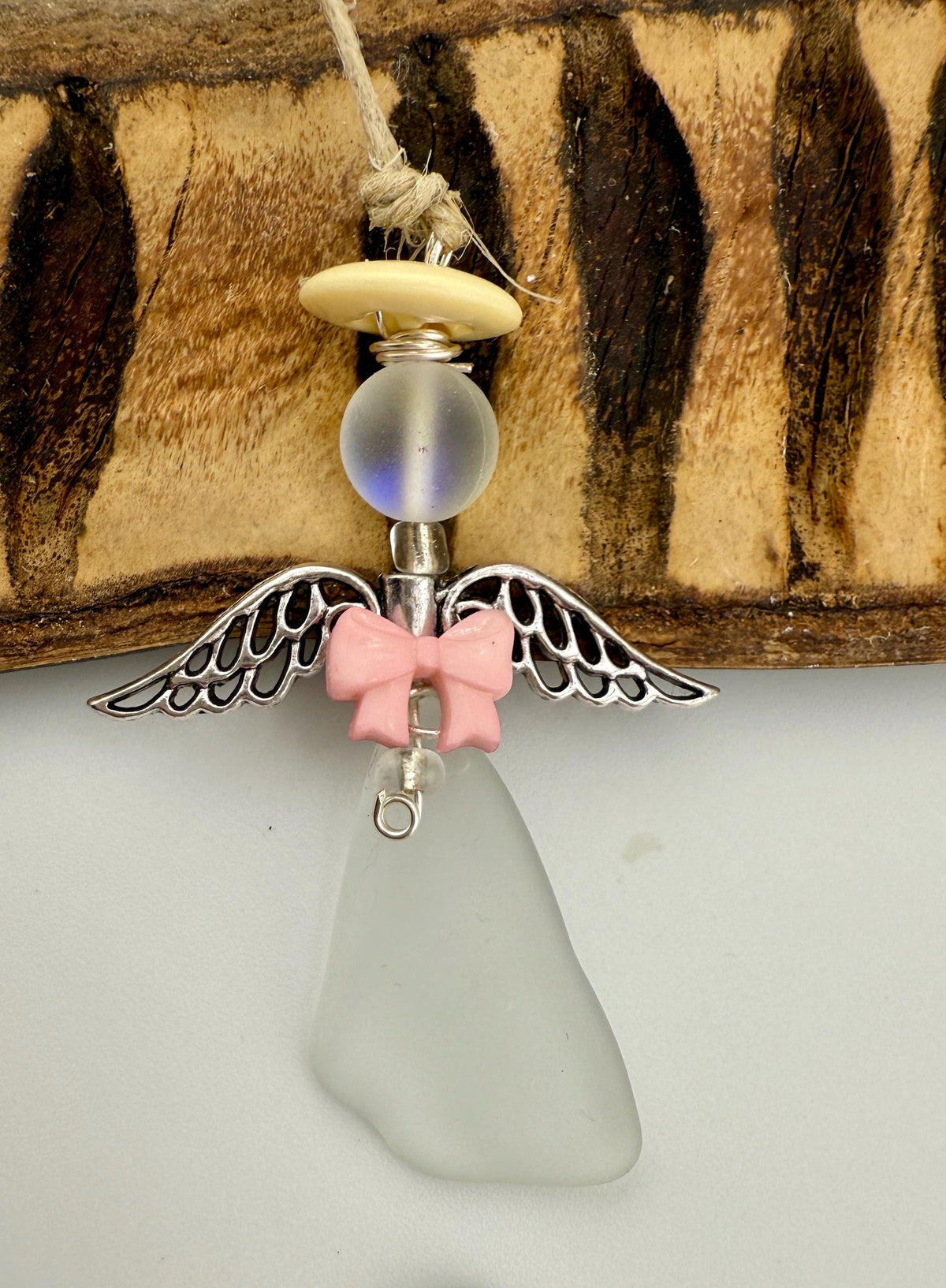 Sea Glass Angel Christmas Ornament:  Coastal Beach Decor
