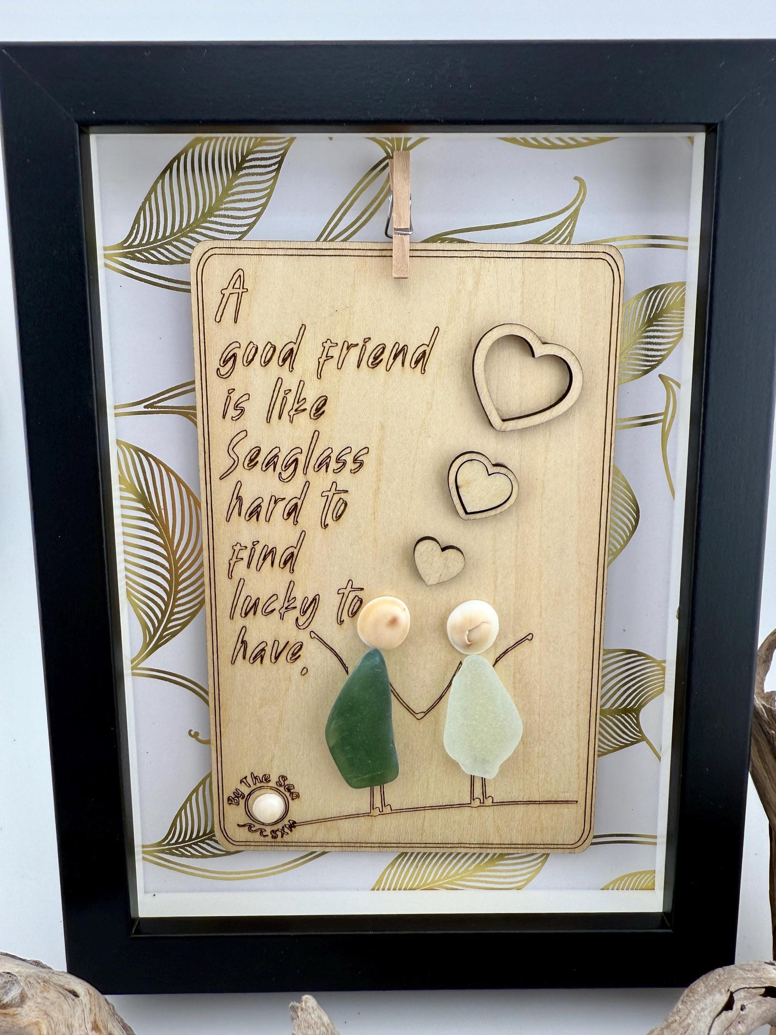 Sea Glass Friend Gift, Coastal Shelf Decor, Beach House Tabletop Decor, Handmade Friendship Keepsake