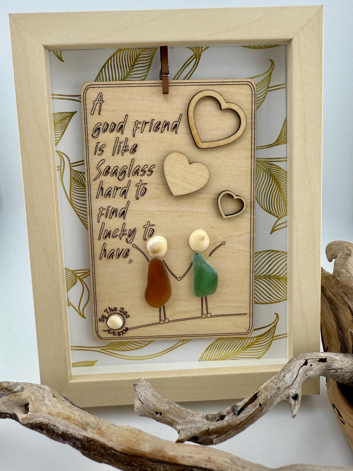 Sea Glass Friend Gift, Coastal Shelf Decor, Beach House Tabletop Decor, Handmade Friendship Keepsake